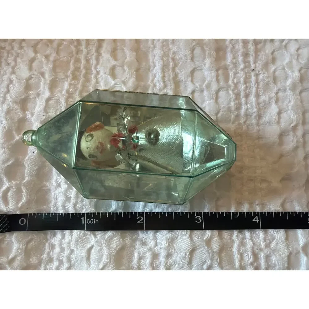 Vintage JewelBrite Snowman Diorama Plastic Lantern Christmas Ornament Hong Kong